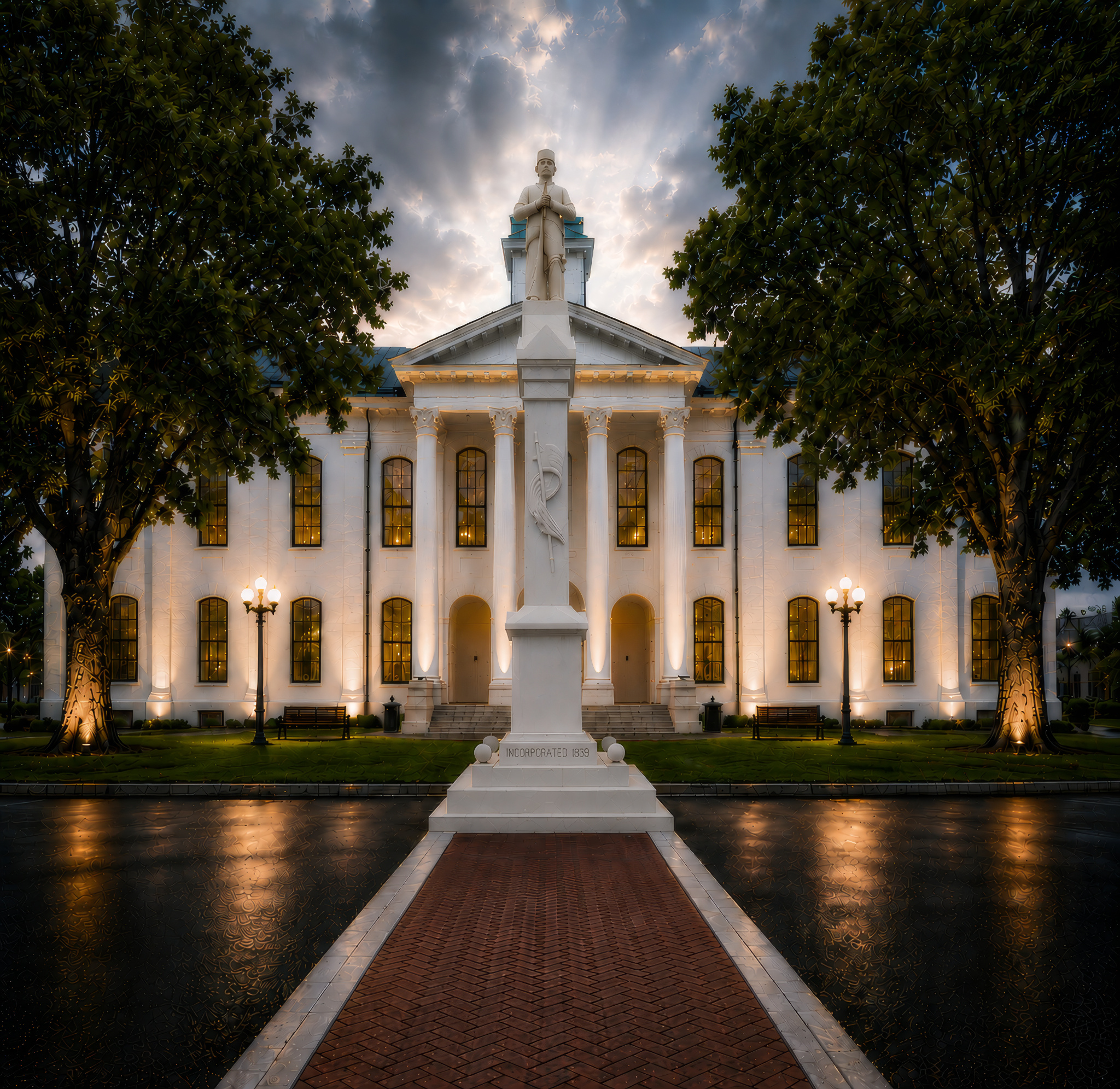 Oxford Square at Dusk
